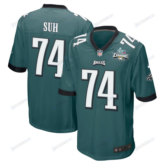 Ndamukong Suh 74 Philadelphia Eagles Super Bowl LVII Champions 2 Stars Men Game Jersey - Midnight Green