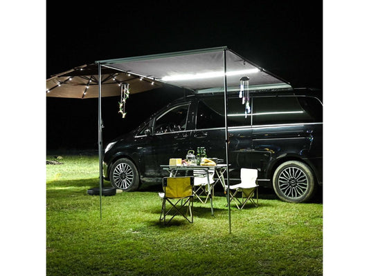 8.2x6.6 ft Car Side Awning Rooftop with LED Light Pull Out Tent Shelter Camping