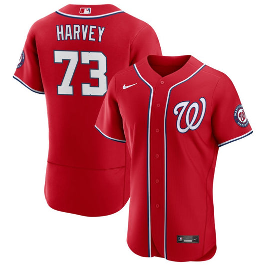 Hunter Harvey Washington Nationals Nike Alternate Authentic Patch Jersey - Scarlet