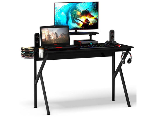 52¡Á23.5¡Á35.8 Gaming Desk Computer Desk PC Table Workstation with Cup Holder & Headphone Hook