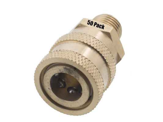 50 Erie Tools 1/4in. MPT Male Brass Socket Quick Connect Coupler 4000 PSI 10 GPM for Pressure Washer Nozzle Gun Hose Wand