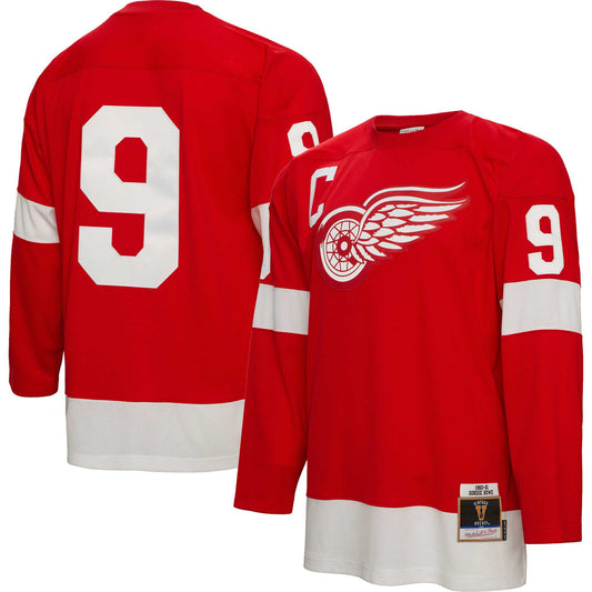 Gordie Howe Detroit Red Wings Mitchell & Ness 1960/61 Captain Patch Blue Line Player Jersey - Red