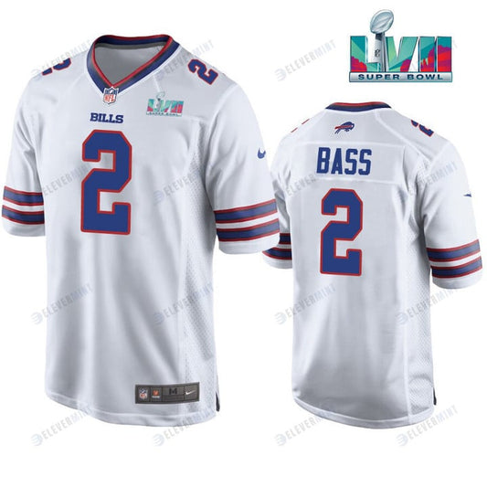 Tyler Bass 2 Buffalo Bills Super Bowl LVII Away Player Men Jersey - White Jersey