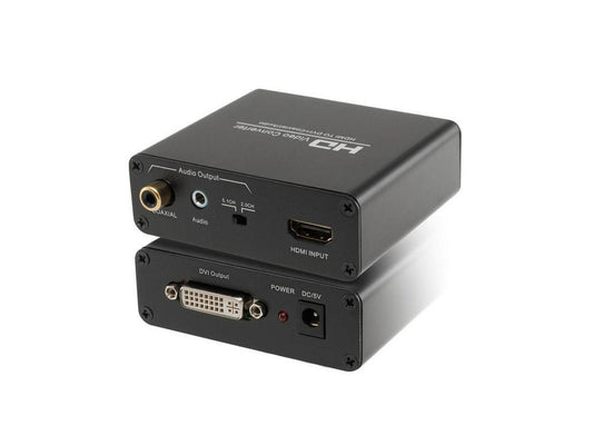 1Pcs HDMI to DVI audio video converter splitter HDMI in DVI out with power adapter HDMI TO DVI+3.5mm AUDIO Converter