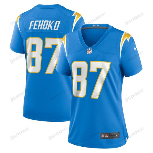 Simi Fehoko 87 Los Angeles Chargers Women Game Jersey - Powder Blue