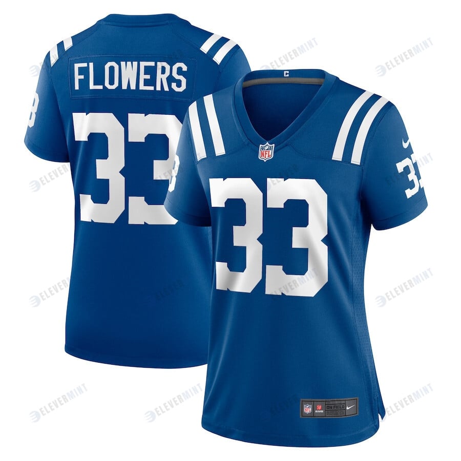 Dallis Flowers 33 Indianapolis Colts Women Game Jersey - Royal