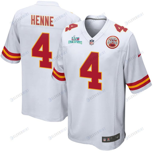 Chad Henne 4 Kansas City Chiefs Super Bowl LVII Champions Men Game Jersey - White