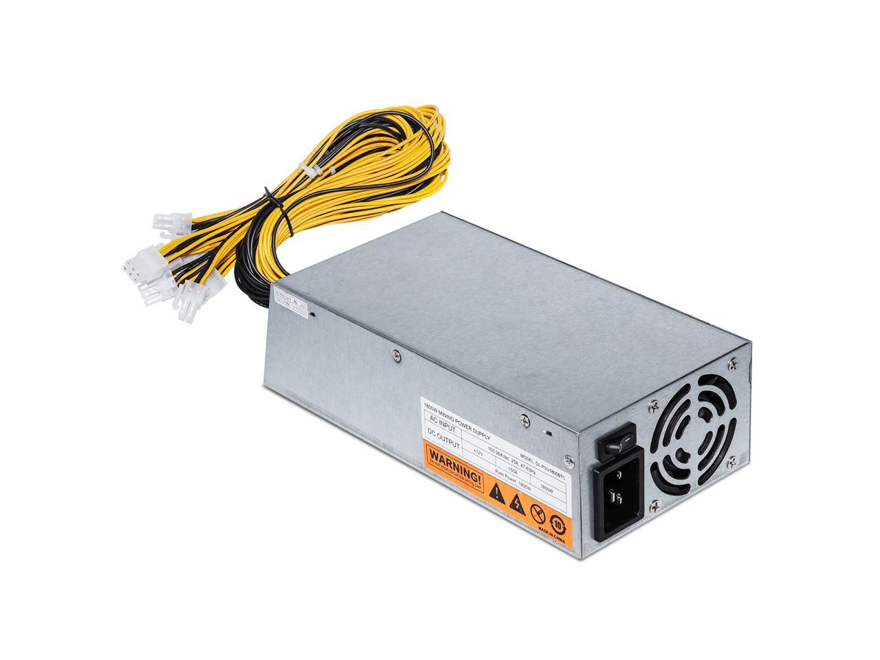 1800w Gold Mining Power Supply Bitcoin Ethereum Miner 110V (100~240v) AC to DC Full 150A PSU GPU BTC ETH Graphics Video Card 2U