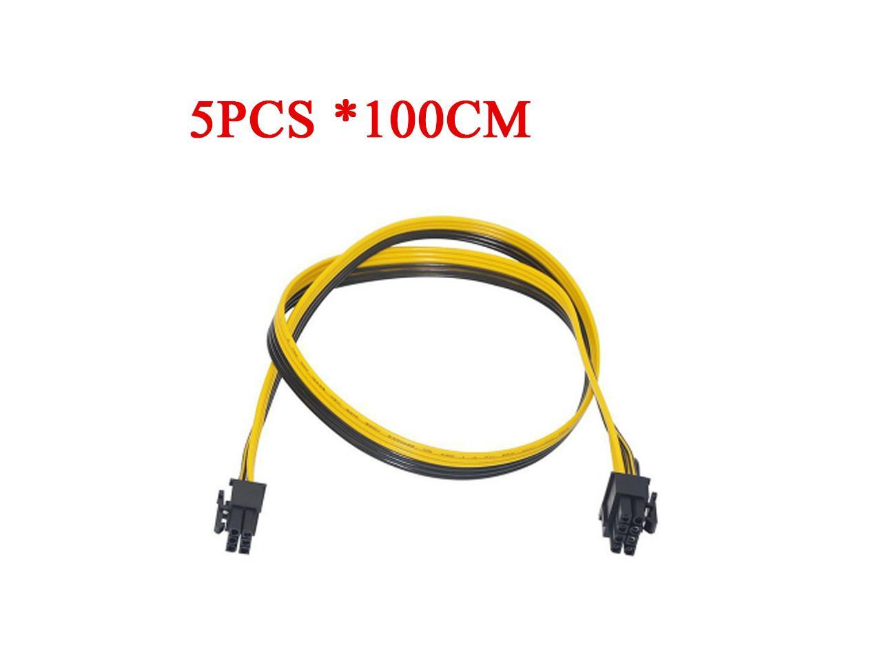 5pcs/lot 100cm 6pin to 8Pin (6+2Pin) PCI-E Cable 18AWG Mining