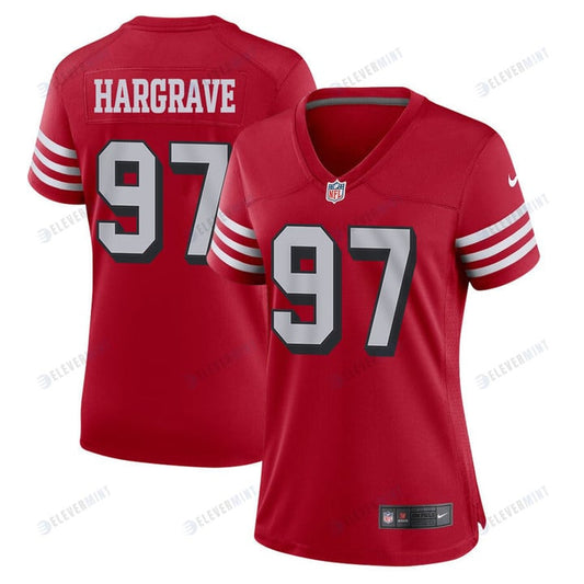 Javon Hargrave 97 San Francisco 49ers Women Alternate Game Jersey - Scarlet