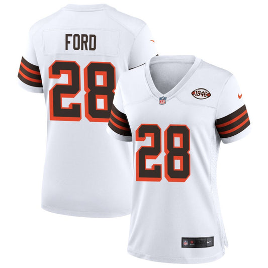 Mike Ford Cleveland Browns Nike Women's 1946 Collection Alternate Jersey - White