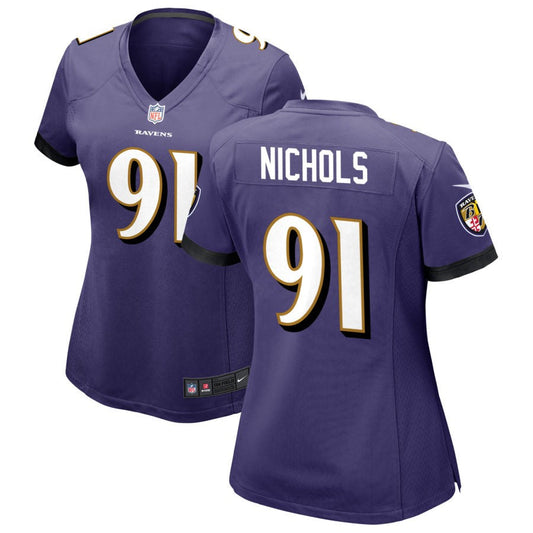 Rayshad Nichols Baltimore Ravens Nike Women's Game Jersey - Purple