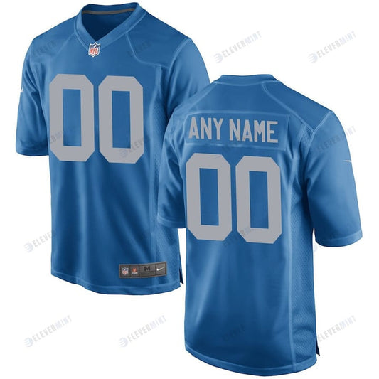 Detroit Lions Custom Throwback Game Men Jersey - Blue