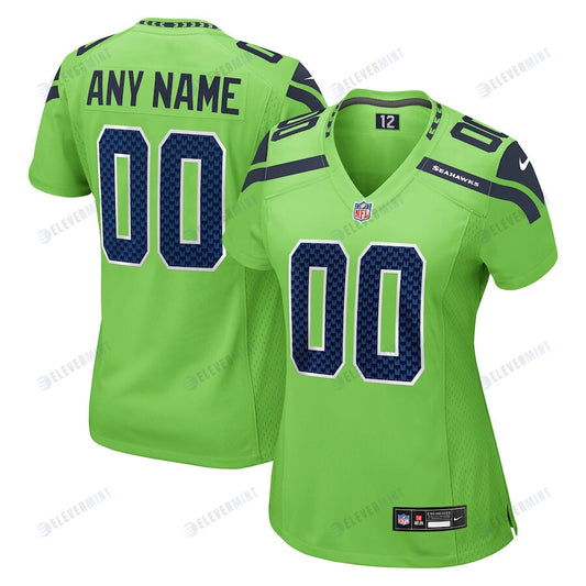 Seattle Seahawks Women Alternate Custom Game Jersey - Neon Green