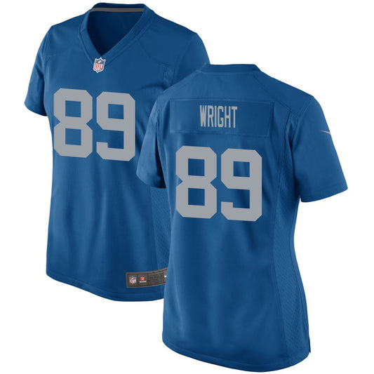 Brock Wright Detroit Lions Nike Women's Throwback Game Jersey - Blue