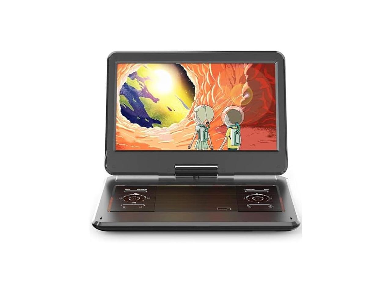 16.9 Portable DVD Player with 14.1 Large HD Screen, 4-6 Hours Rechargeable Battery, Car DVD Player,Regions Free,Dual Speakers, Support CD/DVD/SD Card/USB,[Not Support Blu-Ray]