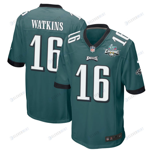 Quez Watkins 16 Philadelphia Eagles Super Bowl LVII Champions 2 Stars Men Game Jersey - Midnight Green