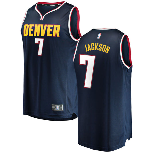 Reggie Jackson Denver Nuggets Fanatics Branded 2018/19 Fast Break Replica Jersey Navy - Icon Edition