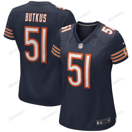 Dick Butkus 51 Chicago Bears Women Game Retired Jersey - Navy