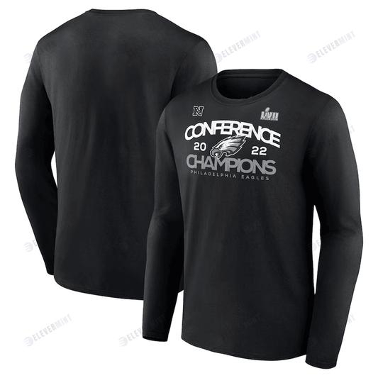 Philadelphia Eagles 2022 NFC Champions Shadow Cast Long Sleeve T-Shirt - Black