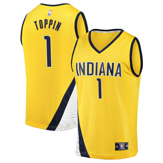 Obi Toppin  Indiana Pacers Fanatics Branded Fast Break Jersey - Yellow - Statement Edition