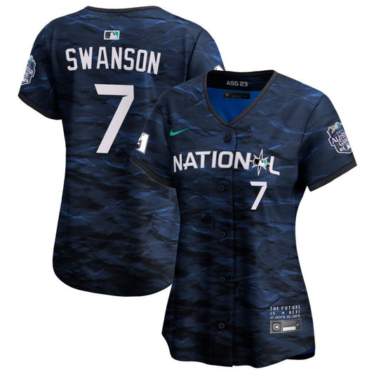 Dansby Swanson  National League Nike Women's 2023 MLB All-Star Game Pick-A-Player Limited Jersey - Royal