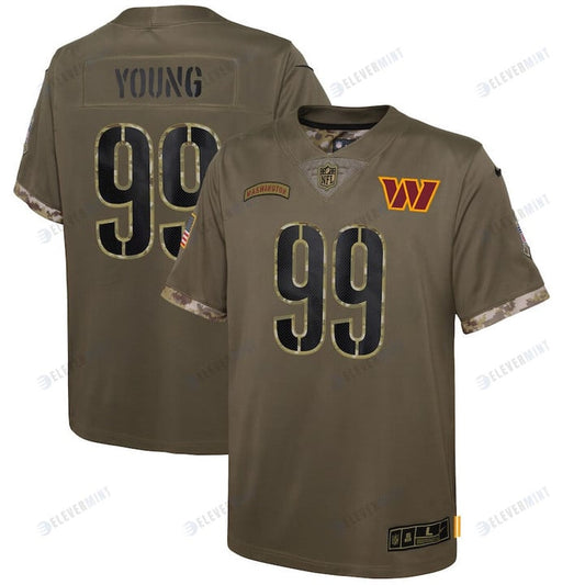 Chase Young 99 Washington Commanders Youth 2022 Salute To Service Player Limited Jersey - Olive