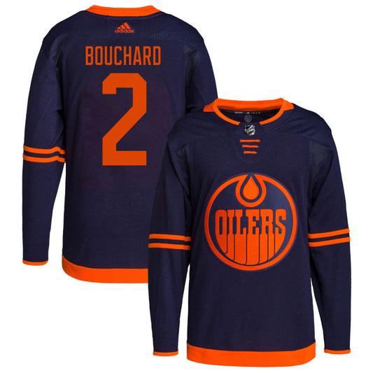 Evan Bouchard Edmonton Oilers adidas Alternate Primegreen Authentic Pro Jersey - Navy