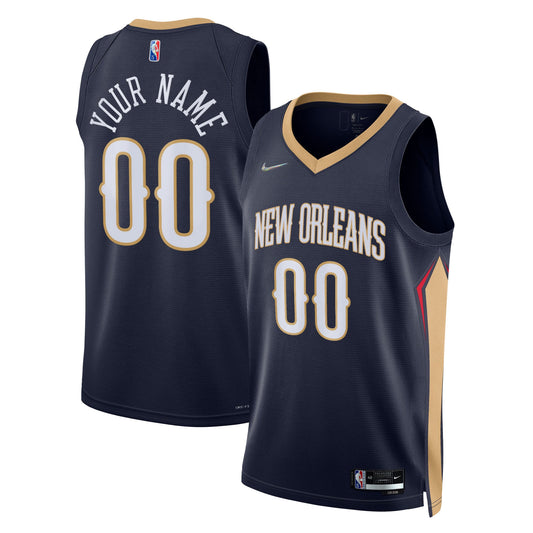 New Orleans Pelicans Nike 2021/22 Diamond Swingman Custom Jersey - Icon Edition - Navy