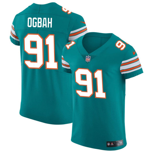 Emmanuel Ogbah Miami Dolphins Nike Elite Vapor Untouchable Jersey - Aqua