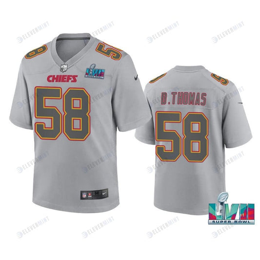 Derrick Thomas 58 Kansas City Chiefs Super Bowl LVII Youth Atmosphere Game Jersey - Gray