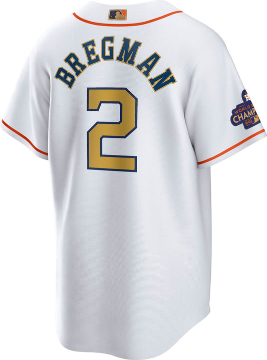 Nike Men's Houston Astros Bregman Gold Replica Jersey