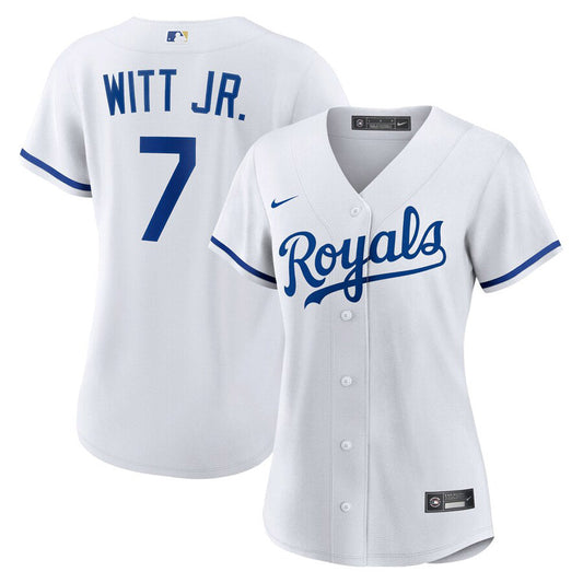 Women's Kansas City Royals Bobby Witt Cool Base Replica Home Jersey - White