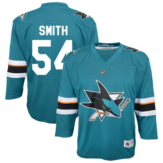 Givani Smith San Jose Sharks Youth 2021/22 Home Replica Jersey - Teal