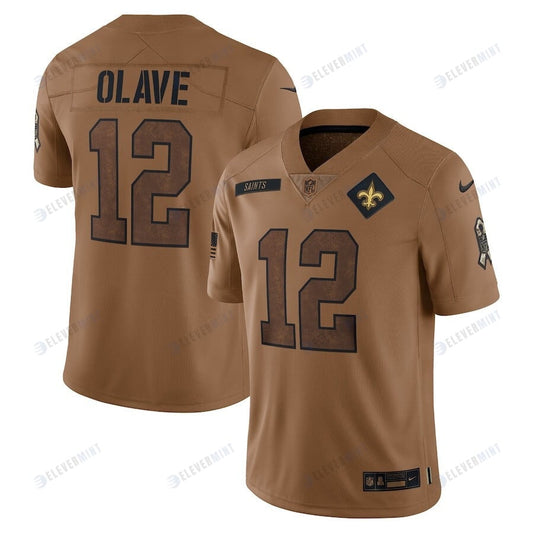 Chris Olave 12 New Orleans Saints 2023 Salute To Service Limited Jersey - Brown