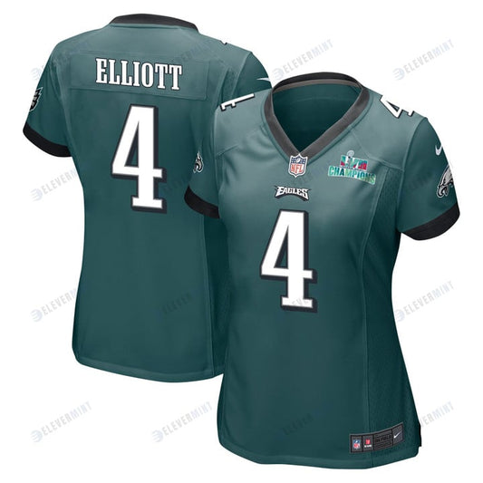 Jake Elliott 4 Philadelphia Eagles Super Bowl LVII Champions Women Game Jersey - Midnight Green