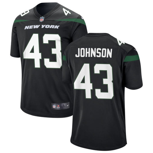 Caleb Johnson New York Jets Nike Alternate Game Jersey - Stealth Black