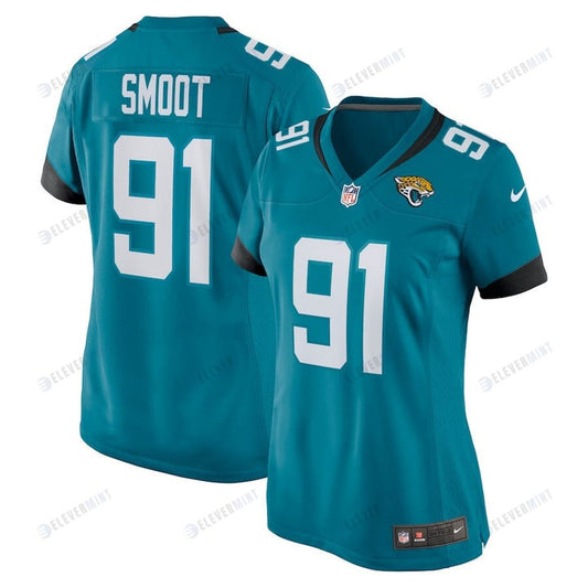 Dawuane Smoot 91 Jacksonville Jaguars Women's Game Jersey - Teal