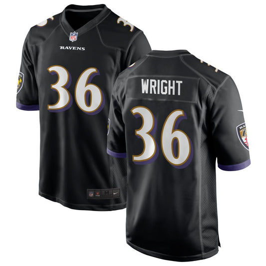 Owen Wright Baltimore Ravens Nike Youth Game Jersey - Black