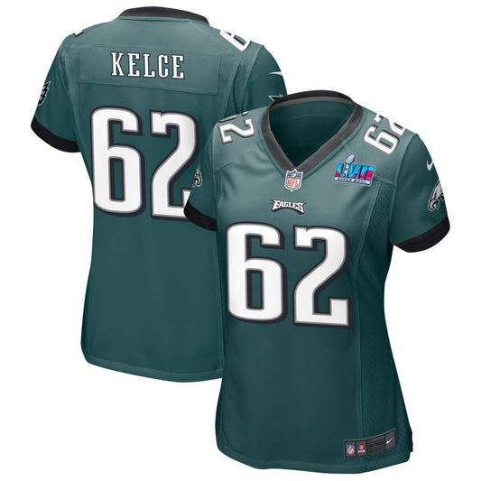 Jason Kelce Philadelphia Eagles Nike Women's Super Bowl LVII Game Jersey - Midnight Green