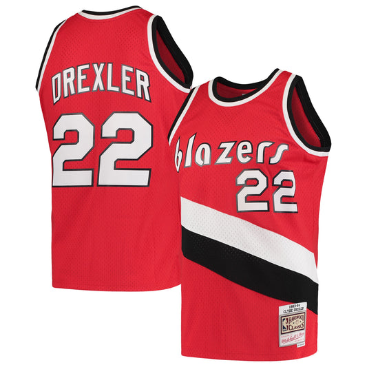 Clyde Drexler Portland Trail Blazers Mitchell & Ness Hardwood Classics Swingman Jersey - Red