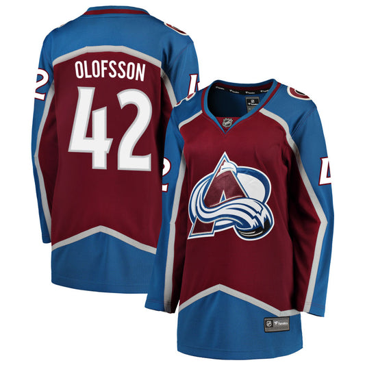 Fredrik Olofsson Colorado Avalanche Fanatics Branded Women's Home 2022 Stanley Cup Champions Breakaway Jersey - Burgundy