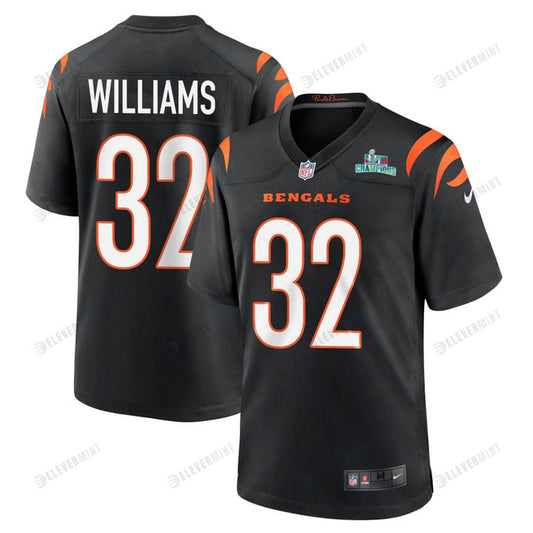 Trayveon Williams 32 Cincinnati Bengals Super Bowl LVII Champions Men Game Jersey - Black