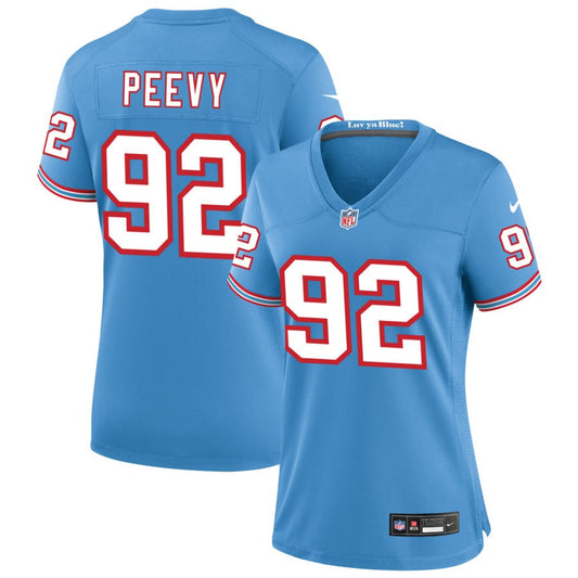 Jayden Peevy Tennessee Titans Nike Women's Oilers Throwback Game Jersey - Light Blue