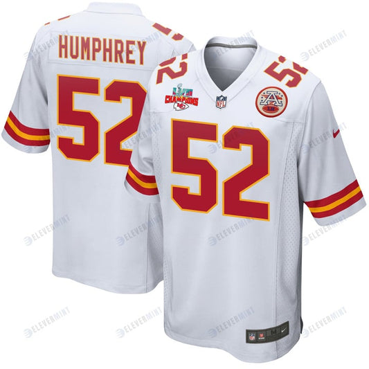 Creed Humphrey 52 Kansas City Chiefs Super Bowl LVII Champions 3 Stars Men Game Jersey - White