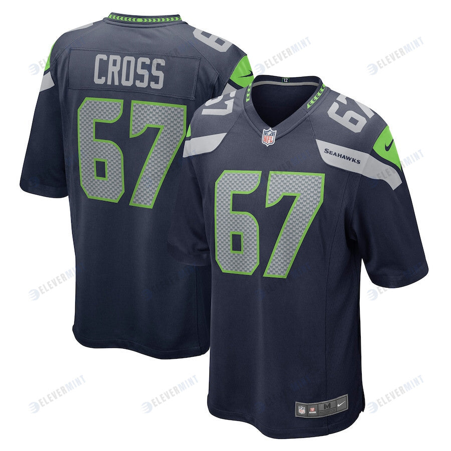 Charles Cross 67 Seattle Seahawks Men Game Jersey - Navy