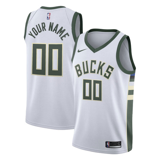 Milwaukee Bucks Nike Swingman Custom Jersey White - Association Edition