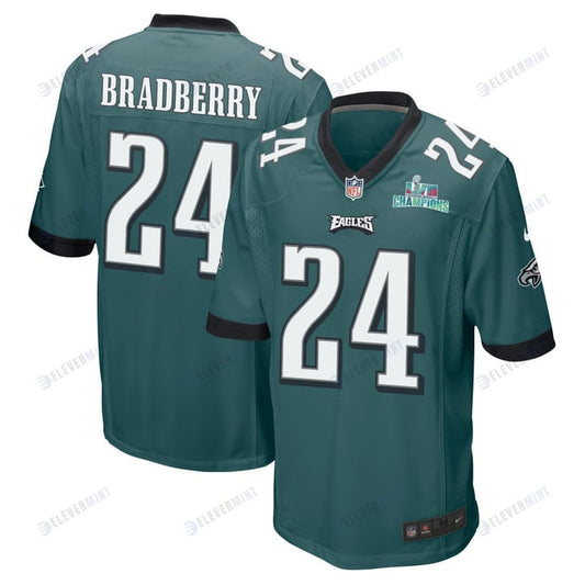 James Bradberry 24 Philadelphia Eagles Super Bowl LVII Champions Men Game Jersey - Midnight Green