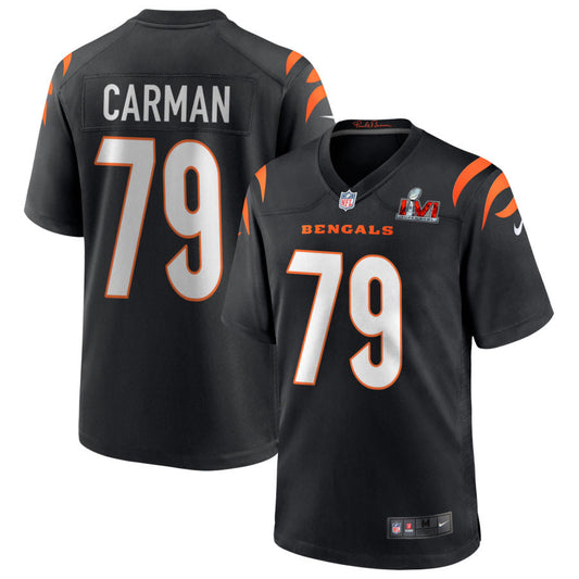 Jackson Carman Cincinnati Bengals Nike Super Bowl LVI Game Jersey - Black