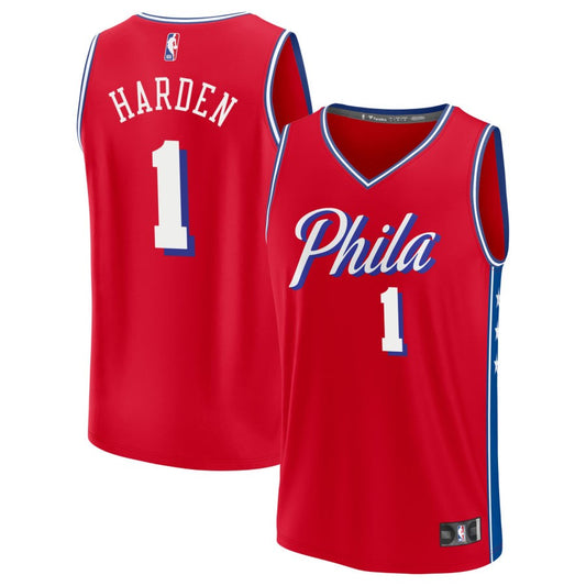 James Harden Philadelphia 76ers Fanatics Branded Youth Fast Break Replica Jersey - Statement Edition - Red